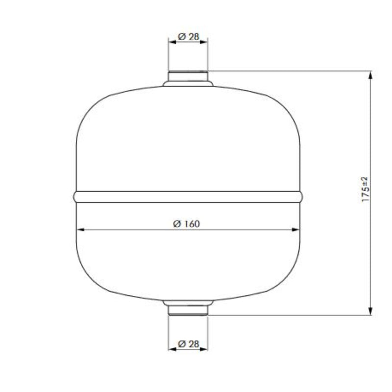 Druckluftbehälter Kessel aus Stahl – Kompressor-Zusatztank für stationäre Druckluftsysteme (1 bis 11,8 L)