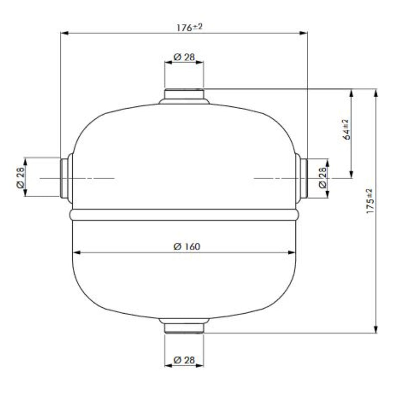 Druckluftbehälter Kessel aus Stahl – Kompressor-Zusatztank für stationäre Druckluftsysteme (1 bis 11,8 L)