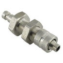 Kupplungsstecker mit Überwurfmutter & Schottgewinde - NW 2,7 Messing-/vernickelt, Edelstahl - Fittingstore