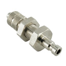 Kupplungsstecker mit Überwurfmutter & Schottgewinde - NW 2,7 Messing-/vernickelt, Edelstahl - Fittingstore