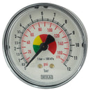 Manometer für Handreifenfüller, 63 mm, 0-12 bar, R 1/4" – Präzise Druckmessung - Fittingstore