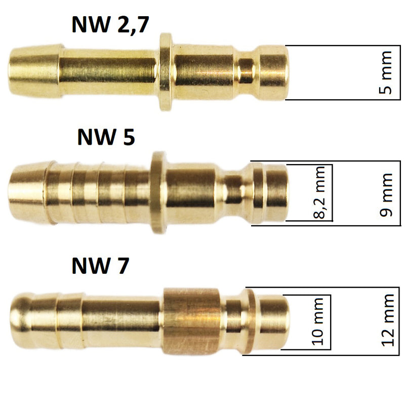 Kupplungsstecker mit Überwurfmutter - NW 7,2