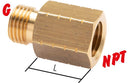 Reduziernippel G 1/8"(AG)-NPT 1/8"(IG), Messing - Fittingstore