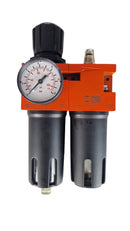 Metall Work 2-teilige Wartungseinheit Filterregler-Öler 1/2" mit Manometer - Fittingstore