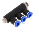 IQS Mehrfachverteiler 3-fach mit Außengewinde (zylindrisch) - Fittingstore