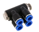 IQS Mehrfachverteiler 4-fach mit Außengewinde (zylindrisch) - Fittingstore