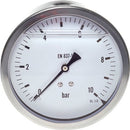 Glycerinmanometer waagerecht Ø 100 mm Chromnickelstahl - Messing, Eco-Line - Fittingstore