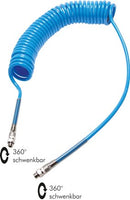 Polyurethan-Spiralschläuche mit Knickschutzspirale 360° drehbar mit Außengewinde - Fittingstore